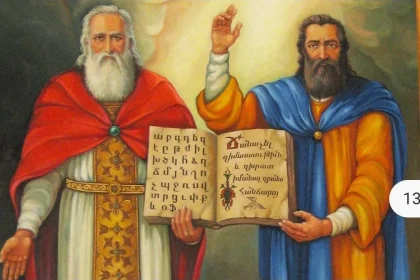 La lengua armenia y los santos traductores y el inventor del alfabeto Mesrop Mashdots